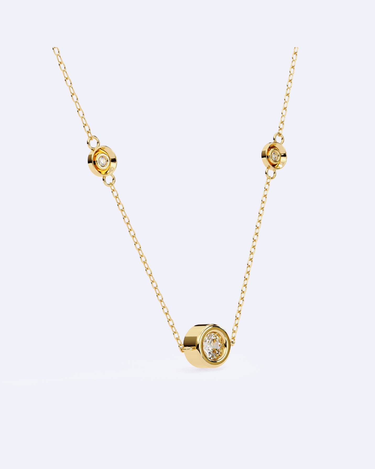 Triple Diamond Chain Pendant