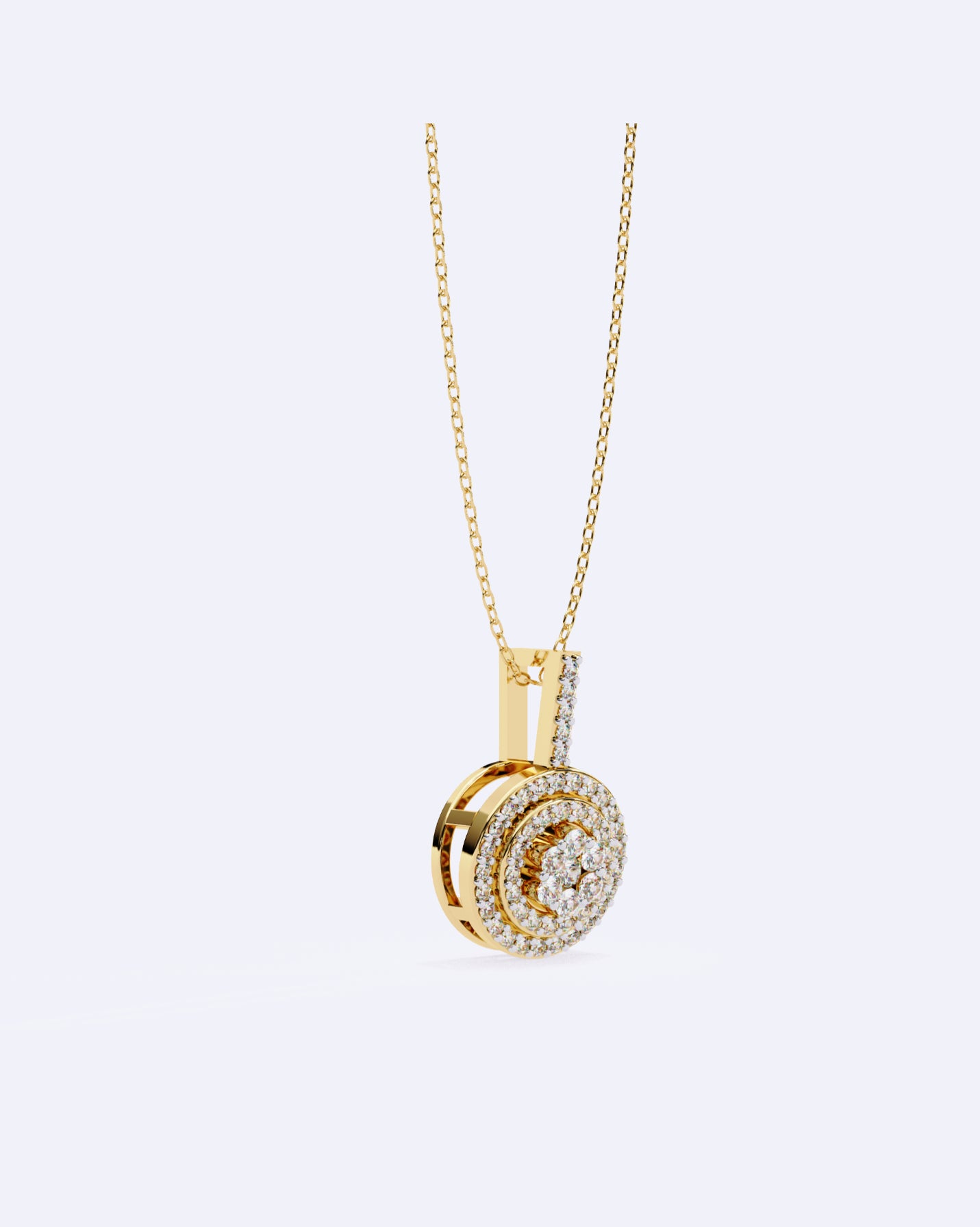Diamond Floral Outline Pendant