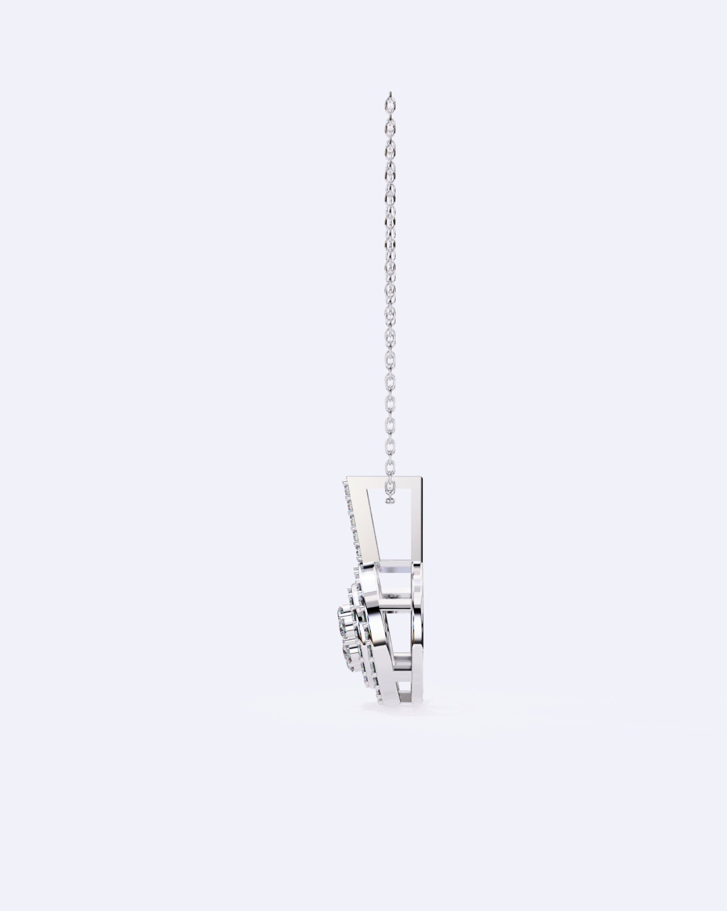 Diamond Floral Outline Pendant