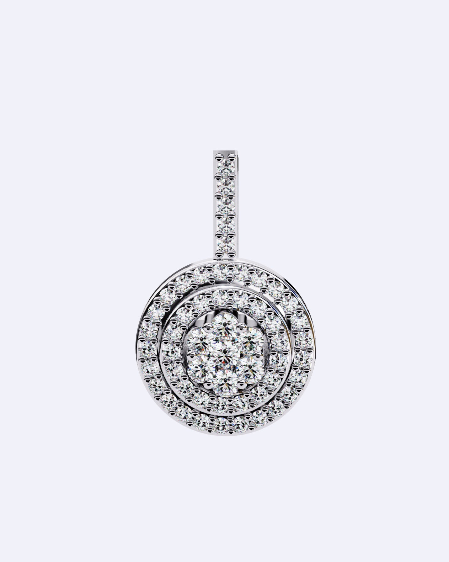 Diamond Floral Outline Pendant