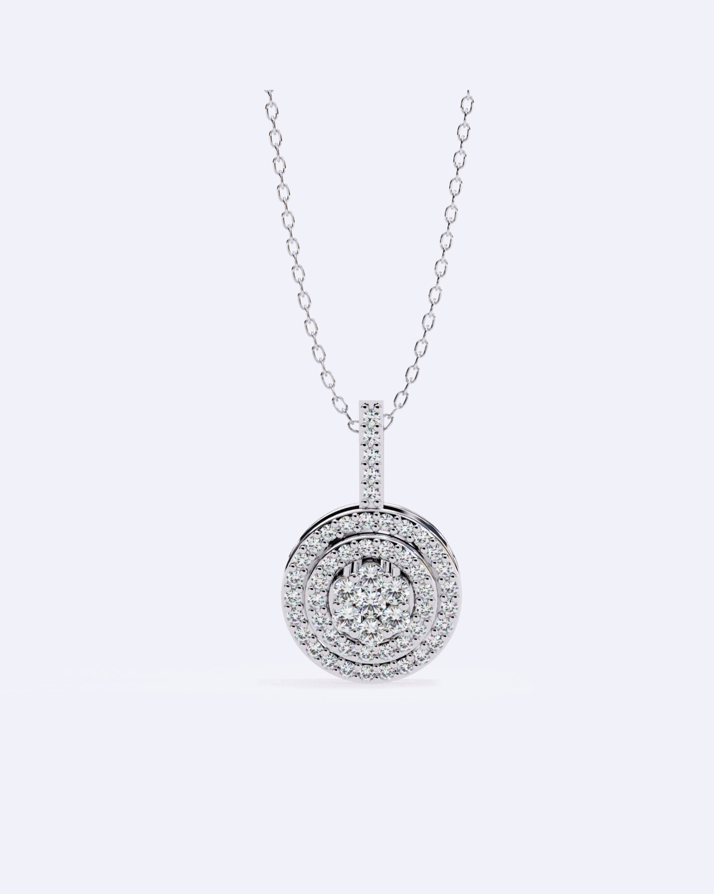 Diamond Floral Outline Pendant