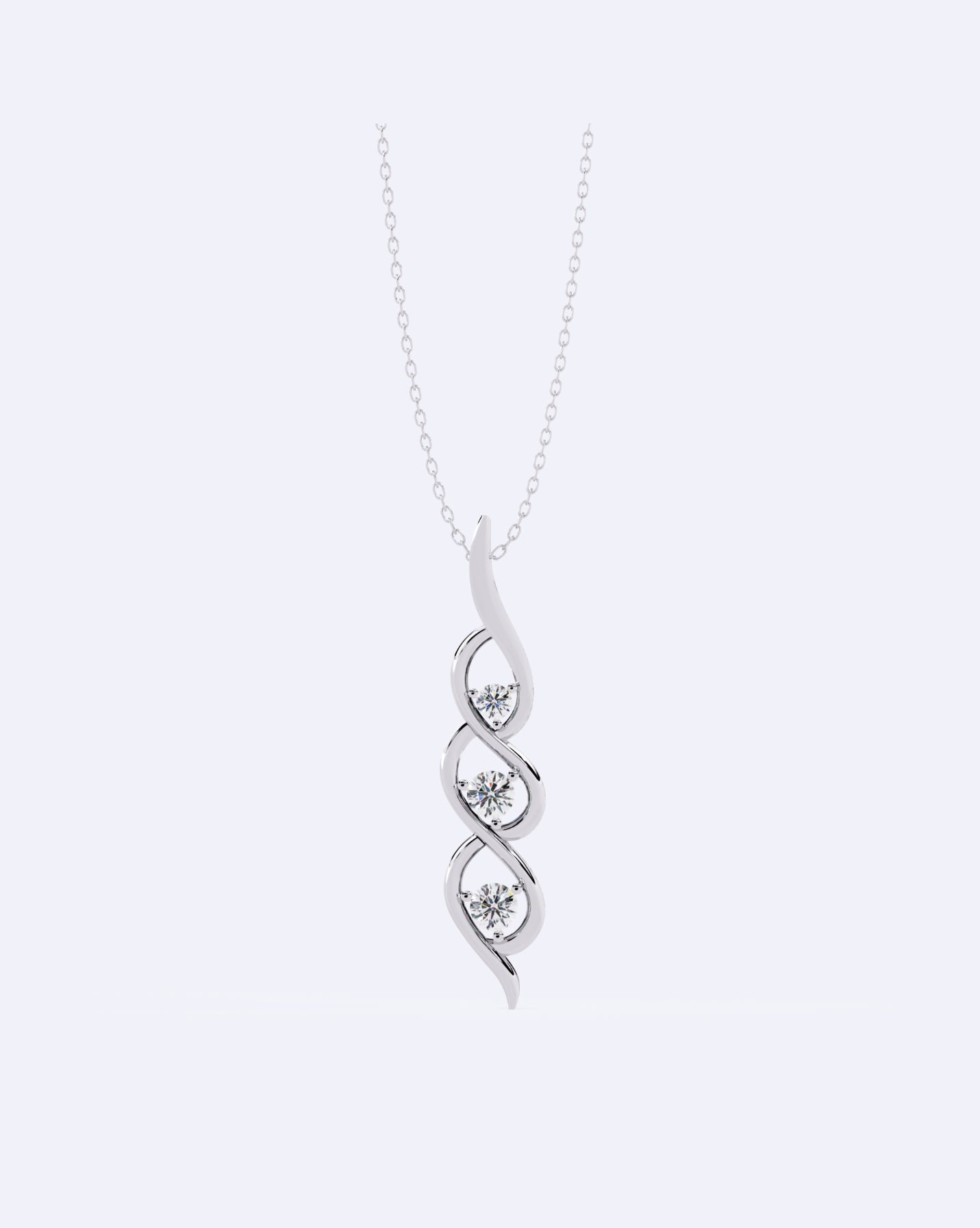 Graceful Twist Diamond Pendant