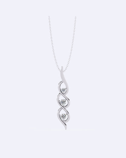 Graceful Twist Diamond Pendant