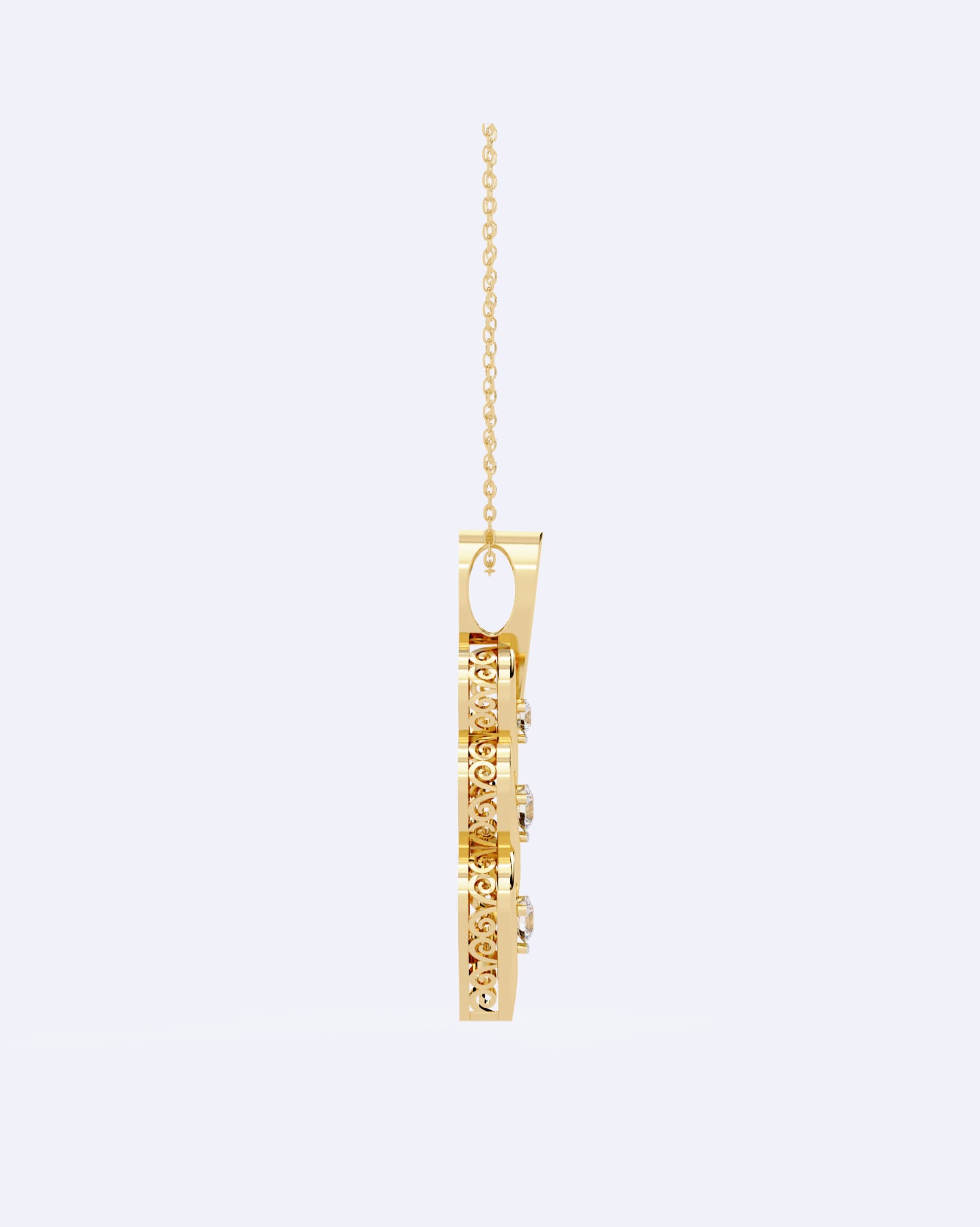 Graceful Twist Diamond Pendant
