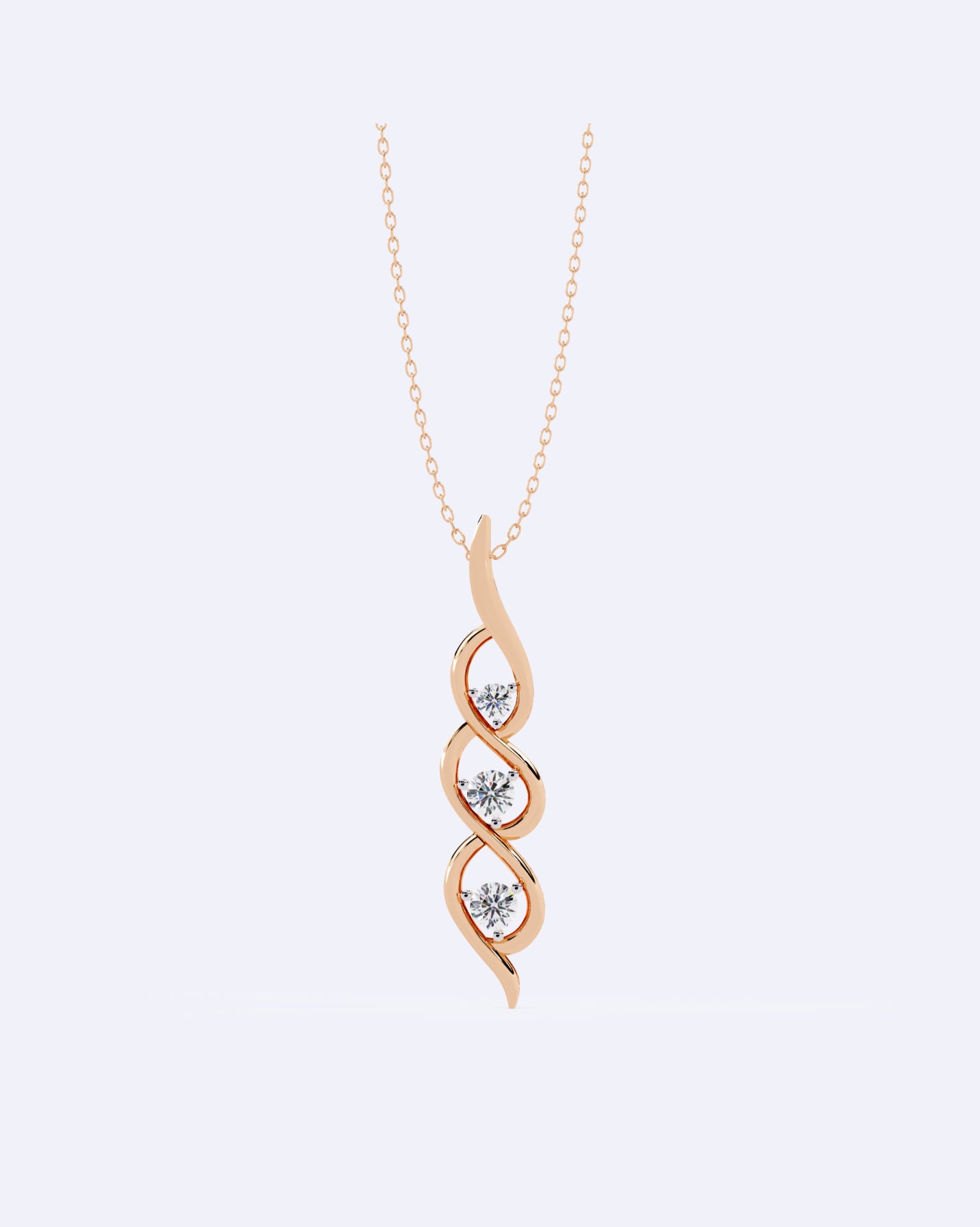 Graceful Twist Diamond Pendant