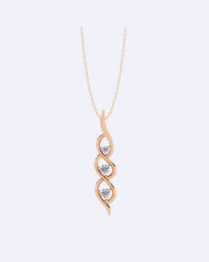 Graceful Twist Diamond Pendant