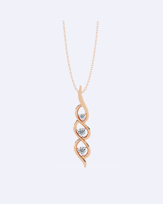 Graceful Twist Diamond Pendant