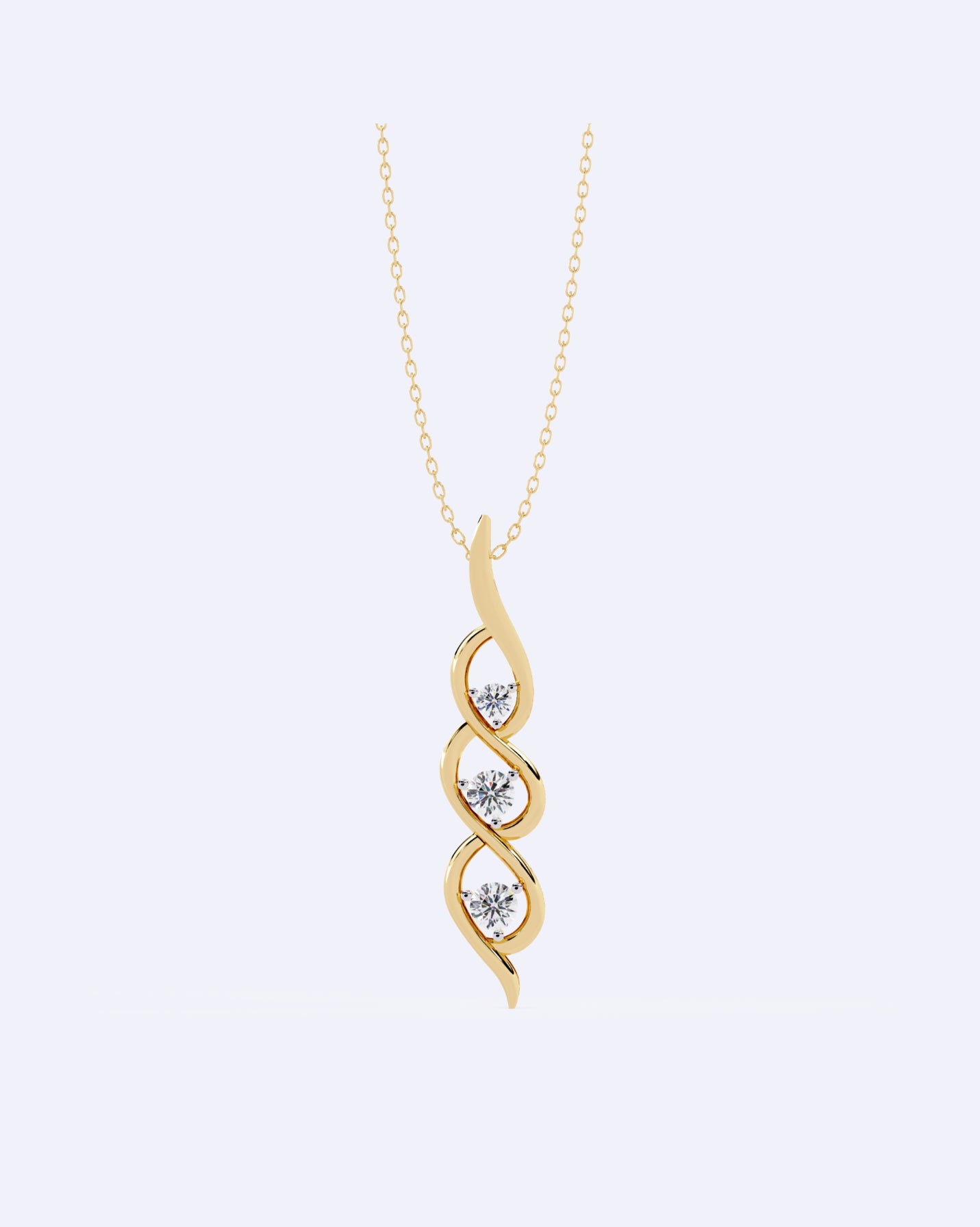 Graceful Twist Diamond Pendant