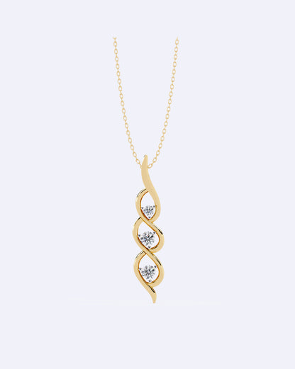 Graceful Twist Diamond Pendant