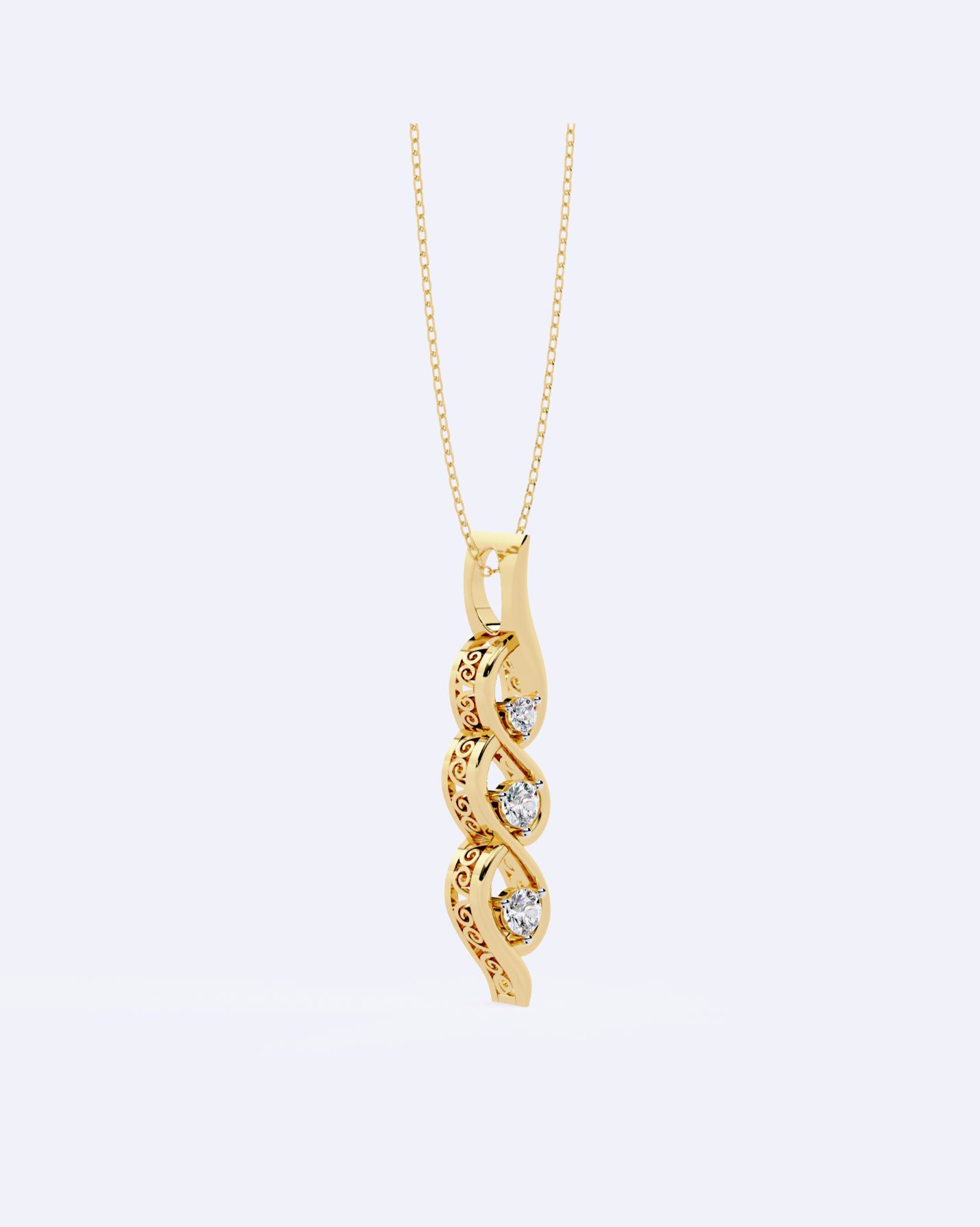 Graceful Twist Diamond Pendant