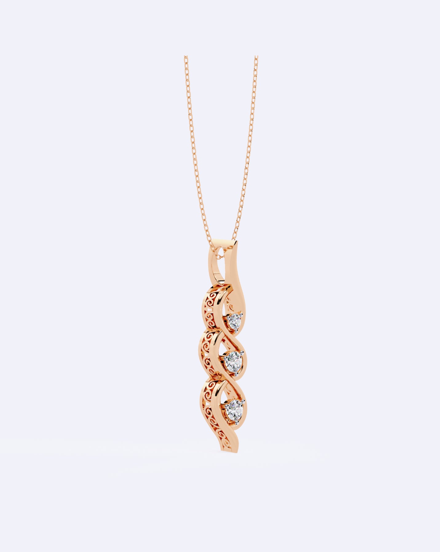 Graceful Twist Diamond Pendant
