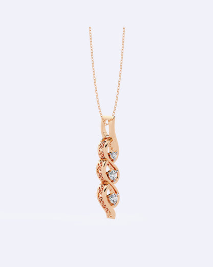 Graceful Twist Diamond Pendant