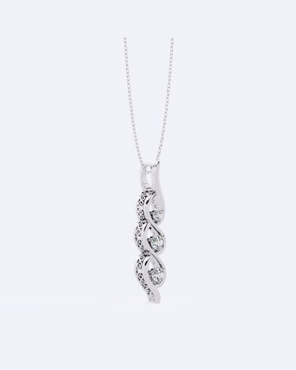 Graceful Twist Diamond Pendant