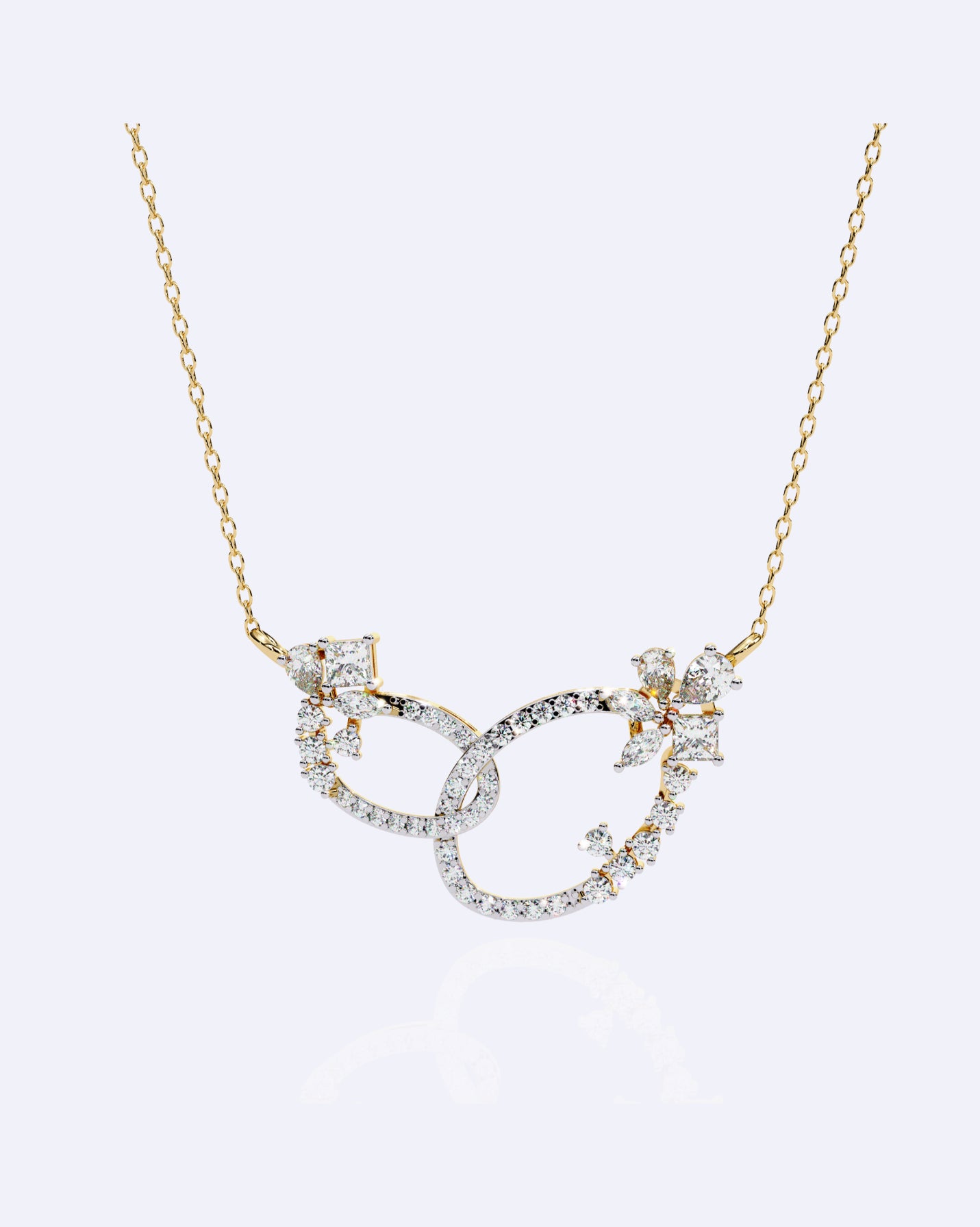 Interlinked Oval Diamond Pendant