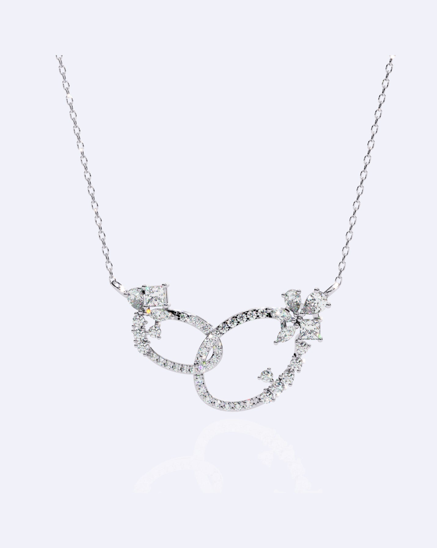 Interlinked Oval Diamond Pendant