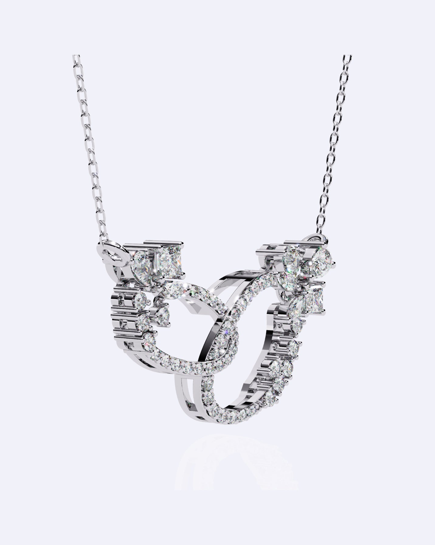 Interlinked Oval Diamond Pendant