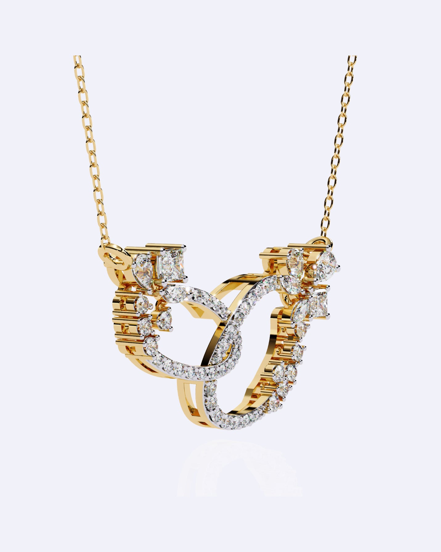 Interlinked Oval Diamond Pendant