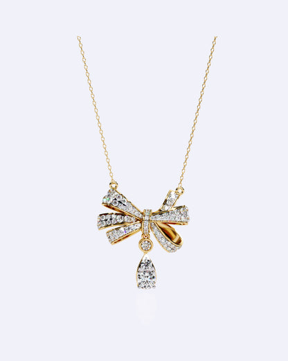 Laced Bow Sparkle Pendant