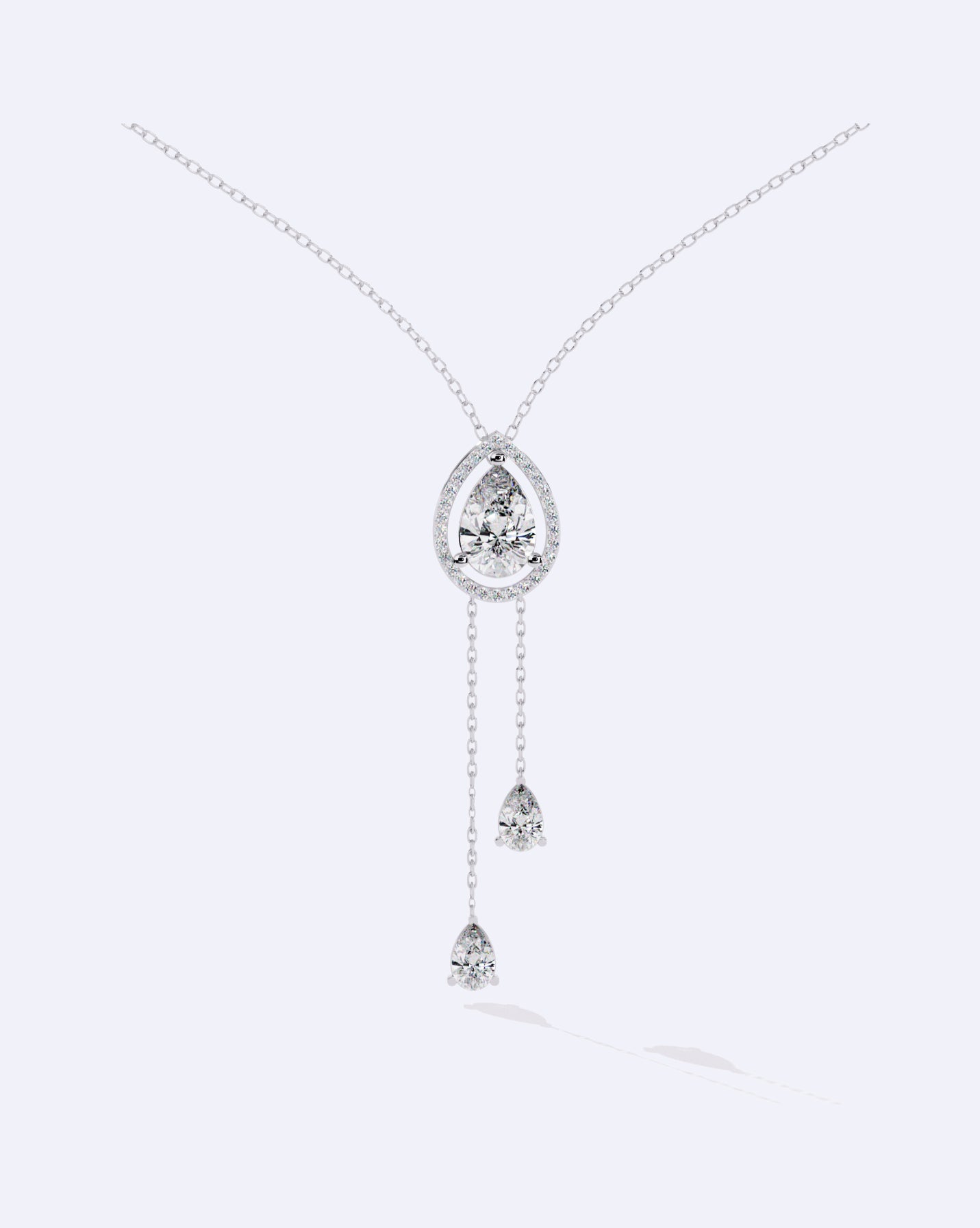 Halo Pear Drizzle Pendant